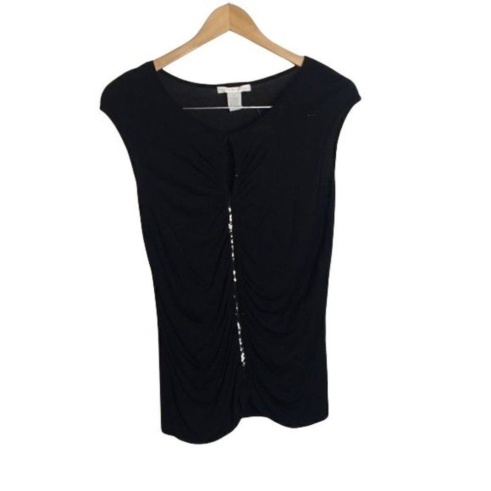 Design history. Black  sleeveless shirt  Size small